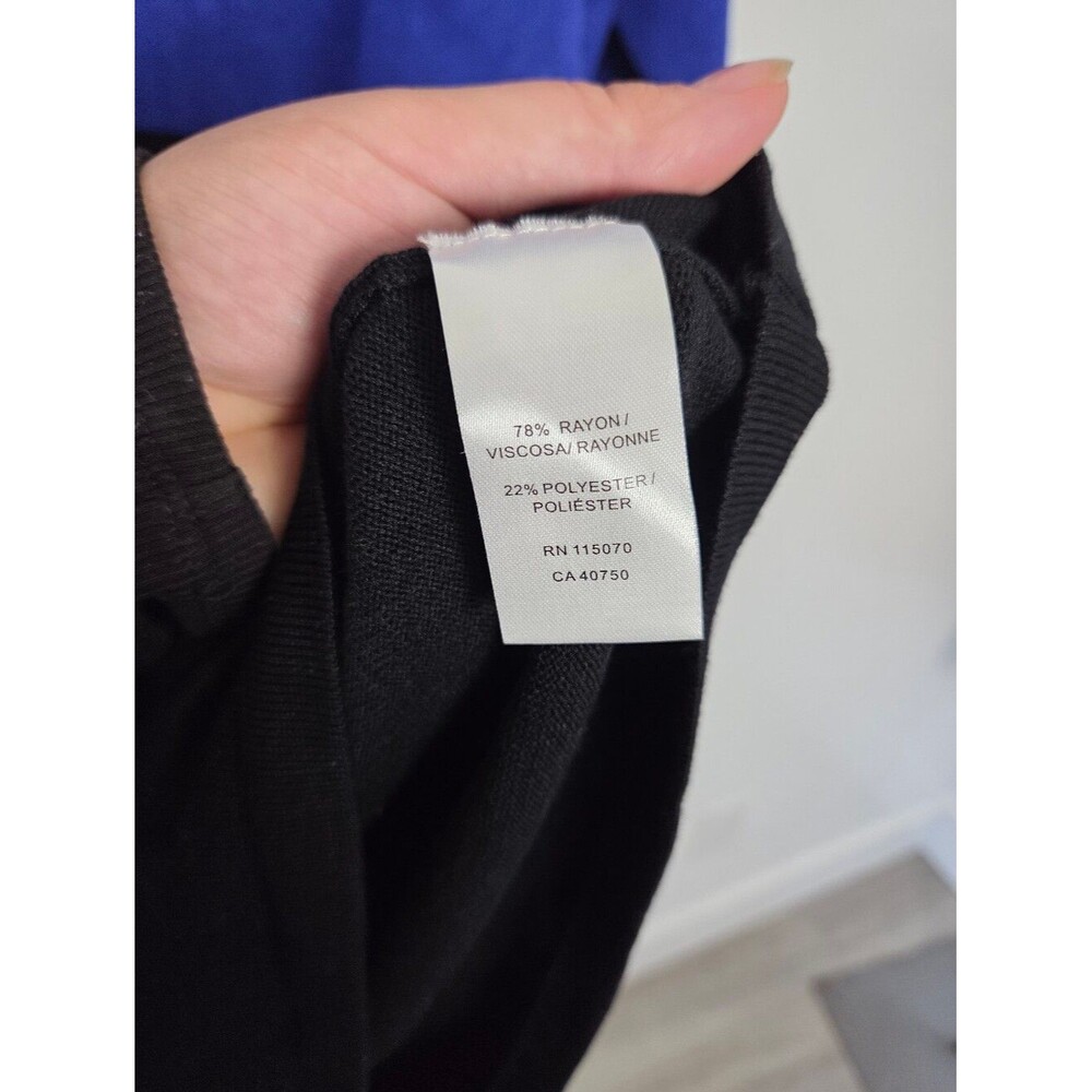 Nina Leonard Sweater Dress Cowl Neck Long Sleeve Cobalt Blue Black Old Money XL - Picture 8 of 11